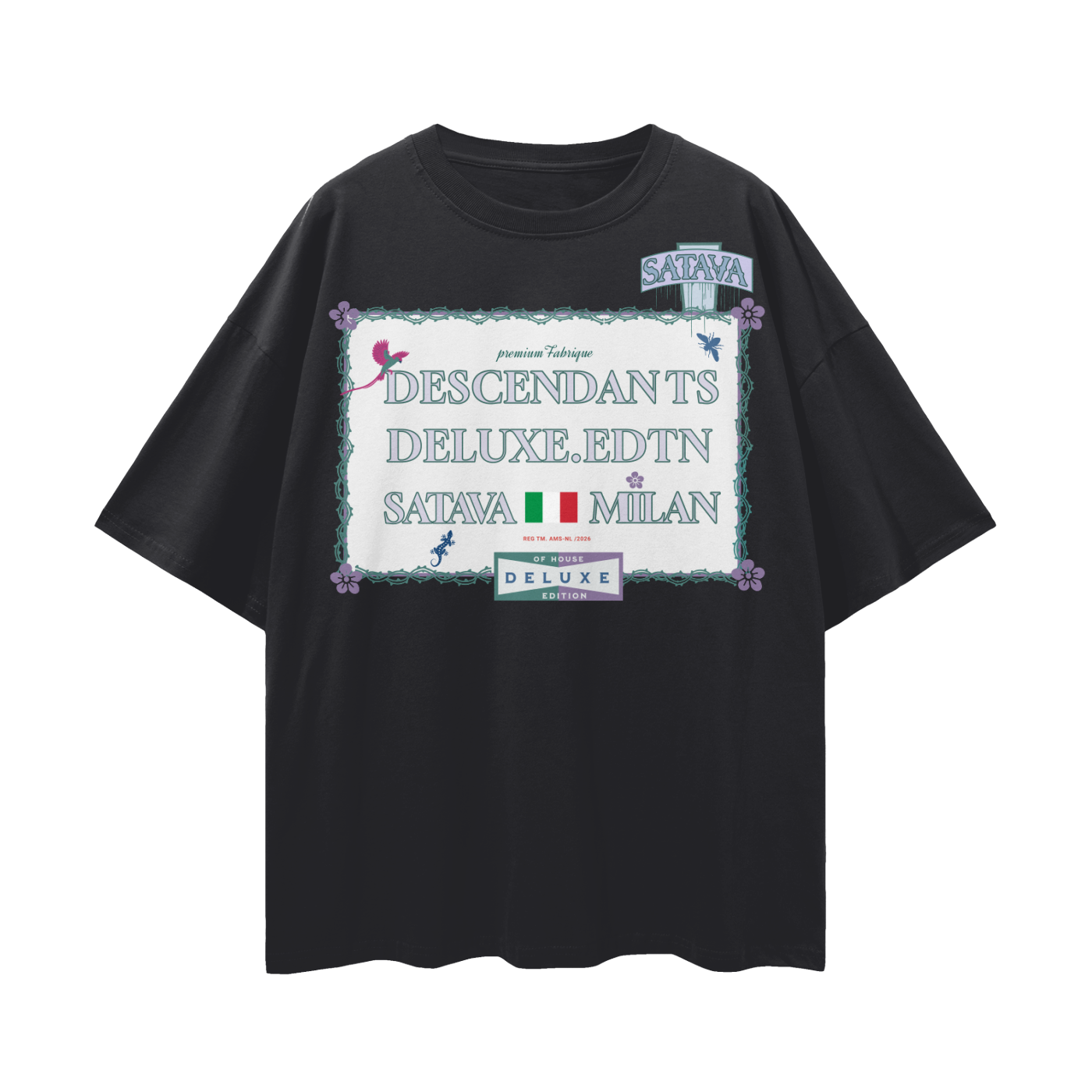 Deluxe.SATAVA Tees.Streetwear Loose Drop Shoulder T-Shirt