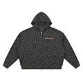 Unisex Leopard Print Waffle Full Zip Hoodie